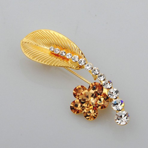 Yellow Rhinestone Brooch-Middle Class-Fashion style-JE30181