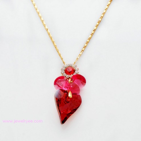Red Swarovski Crystal Necklace-Fine Jewelry-Animal Shape style-JE22233
