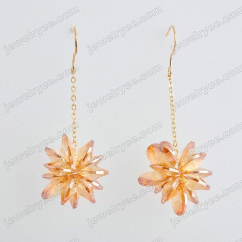 Yellow Swarovski Crystal Earrings-Middle Class-Fashion style-JE23914