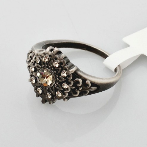 Black Alloy Ring-Middle Class-Antique style-JE31269