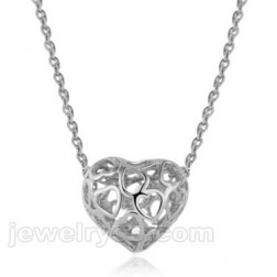 Silver Necklace-Fine Jewelry-Heart style-DE84157