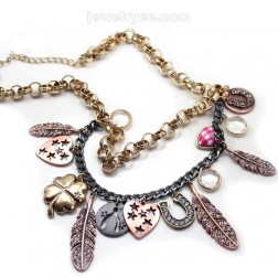 Bib Necklace-Cheap Jewelry-Heart style-DE83391