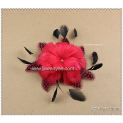 Cheap Feather Brooch-Wholesale Feather Brooch-Flower,Bridal Bird Feather-HF100010205