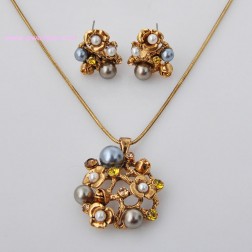 Yellow Freshwater Pearl Jewelry Sets-Middle Class-Animal Shape style-JE22302