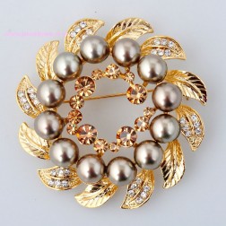 Yellow Freshwater Pearl Brooch-Middle Class-Animal Shape style-JE22307