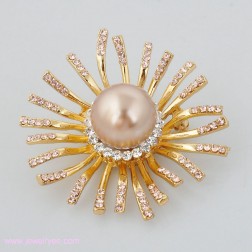 Yellow Freshwater Pearl Brooch-Middle Class-Animal Shape style-JE22473