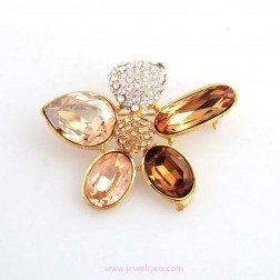Yellow Swarovski Crystal Brooch-Fine Jewelry-Animal Shape style-JE22167