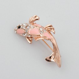 Pink Alloy Brooch-Middle Class-Animal Shape style-JE31262