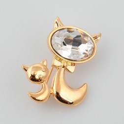 White Alloy Brooch-Middle Class-Animal Shape style-JE30506