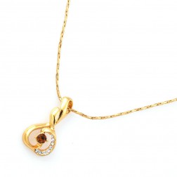 Yellow Rhinestone Necklace-Middle Class-Fashion style-JE30651