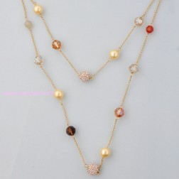 Yellow Swarovski Crystal Necklace-Fine Jewelry-Fashion style-JE22080