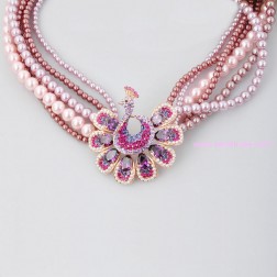 Purple Freshwater Pearl Necklace-Fine Jewelry-Animal Shape style-JE22114