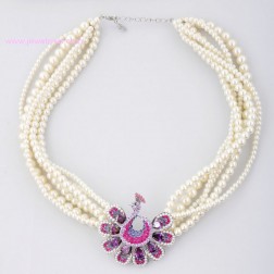 Purple Freshwater Pearl Necklace-Fine Jewelry-Animal Shape style-JE22306