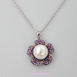 Purple Freshwater Pearl Necklace-Middle Class-Animal Shape style-JE22176