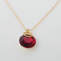 Red Rhinestone Necklace-Middle Class-Fashion style-JE30970