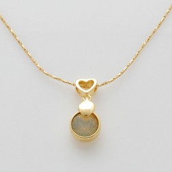 Yellow Rhinestone Necklace-Middle Class-Fashion style-JE30696