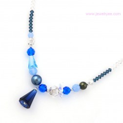 Blue Swarovski Crystal Necklace-Fine Jewelry-Animal Shape style-JE22260