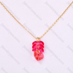 Pink Swarovski Crystal Necklace-Middle Class-Fashion style-JE23390