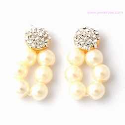 White Freshwater Pearl Earrings-Middle Class-Animal Shape style-JE22269