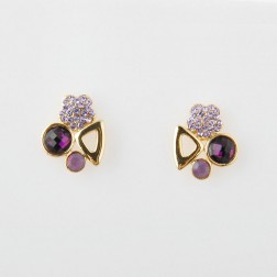 Purple Alloy Earrings-Middle Class-Fashion style-JE30524