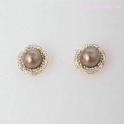 Yellow Freshwater Pearl Earrings-Middle Class-Animal Shape style-JE22387