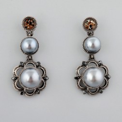 Black Alloy Earrings-Middle Class-Antique style-JE30340