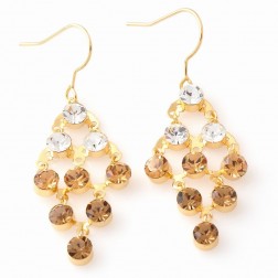 Yellow Rhinestone Earrings-Middle Class-Fashion style-JE30013