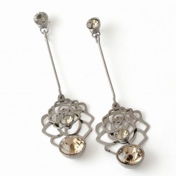 Black Rhinestone Earrings-Middle Class-Fashion style-JE30152