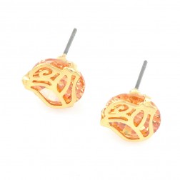 Yellow Rhinestone Earrings-Middle Class-Fashion style-JE30050