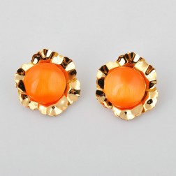 Yellow Rhinestone Earrings-Middle Class-Fashion style-JE30172