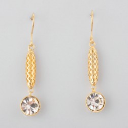 White Rhinestone Earrings-Middle Class-Fashion style-JE30940