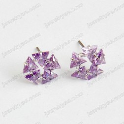 Purple Freshwater Pearl Earrings-Middle Class-Fashion style-JE23849