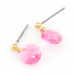 Pink Crystal Earrings-Middle Class-Fashion style-JE30330