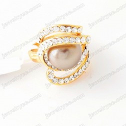 Yellow Freshwater Pearl Ring-Middle Class-Fashion style-JE23181