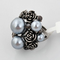 Black Alloy Ring-Middle Class-Antique style-JE30964