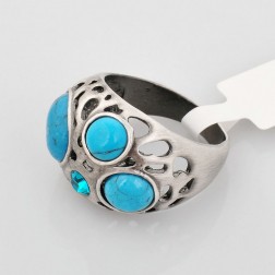 Blue Alloy Ring-Middle Class-Antique style-JE30501