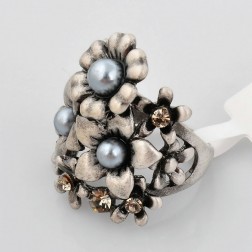 Black Alloy Ring-Middle Class-Antique style-JE30576