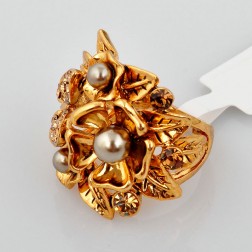 Yellow Alloy Ring-Middle Class-Antique style-JE30547