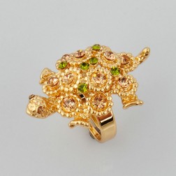 Yellow Rhinestone Ring-Middle Class-Animal Shape style-JE30202