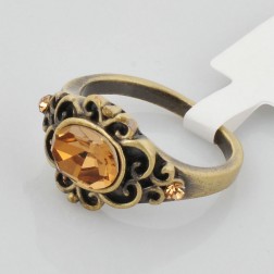 Yellow Alloy Ring-Middle Class-Antique style-JE30505
