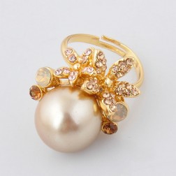 Yellow Alloy Ring-Middle Class-Fashion style-JE30213