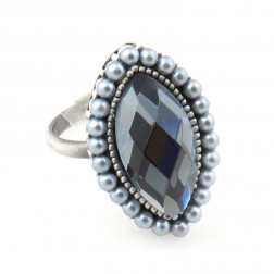 Black Alloy Ring-Middle Class-Antique style-JE30271