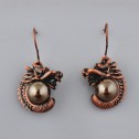 Yellow Alloy Earrings-Middle Class-Antique style-JE30415