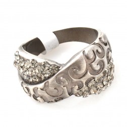 Black Rhinestone Ring-Middle Class-Antique style-JE30694